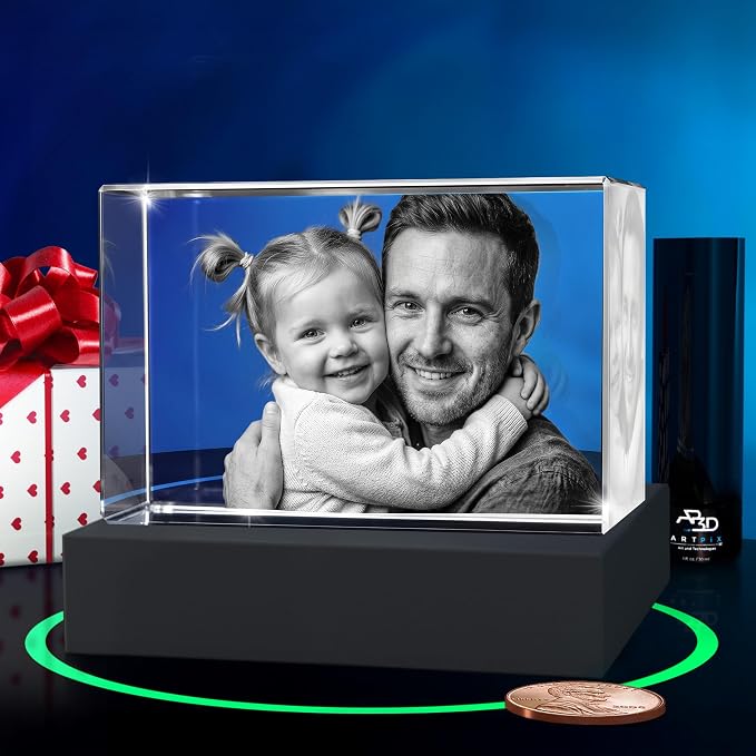 ArtPix 3D Premium Crystal Photo, Personalized Gifts for Women, Wife, Mom, Her, Him, Men, Great Customized Gift With Your Own Photo - Anniversary, Wedding, Birthday