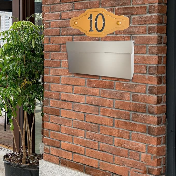 Stainless Steel Wall-Mount Outdoor Mailbox with Rain Cover | Large-Capacity Mailbox for Homes, Apartments & Offices with Secure Front Access & Weather-Resistant Design, Silver