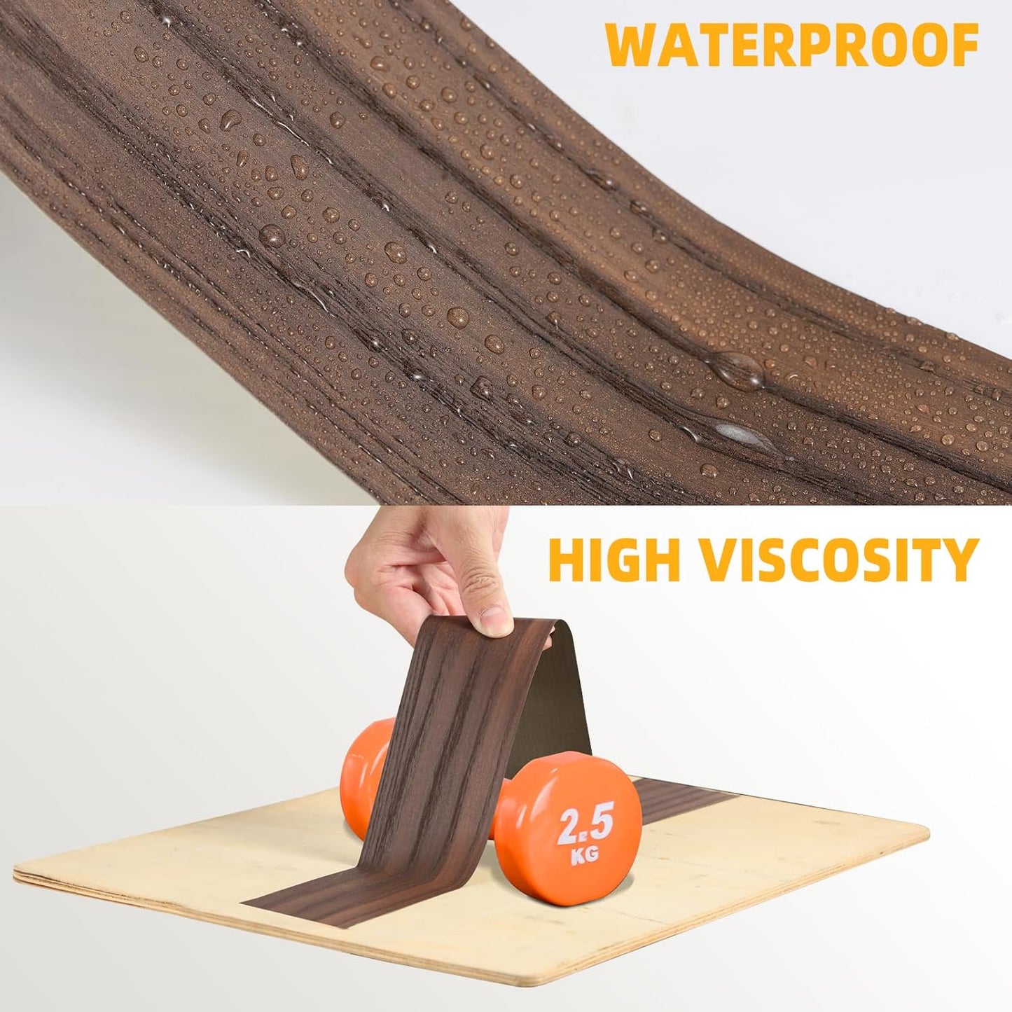 GSCIT Club Oak Wallpaper, 15.7 inch X 25ft Self Adhesive Wood Grain Repair Tape Patch for Tables, Chairs, Baseboards, Doors, Windows, Floors, Handicraft DIY.