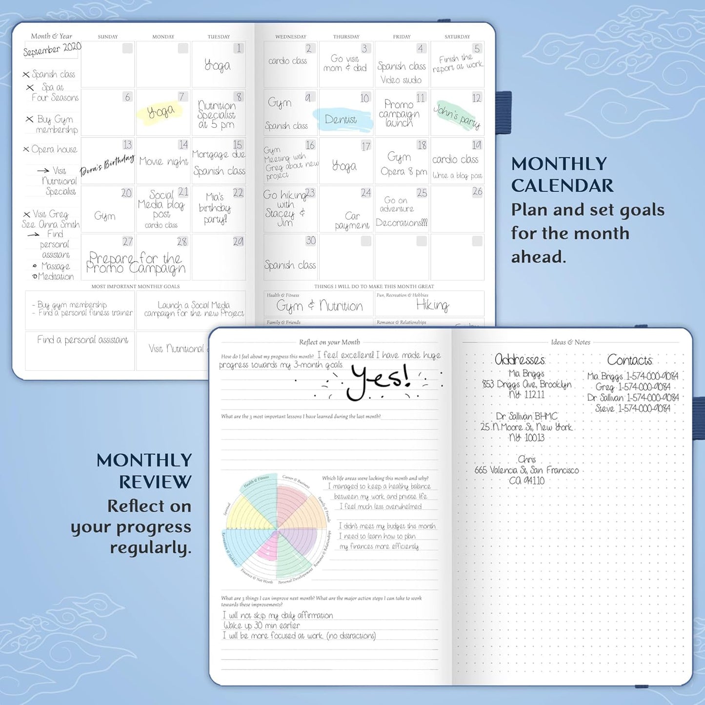 Legend Planner – Weekly & Monthly Life Planner to Hit Your Goals & Live Happier. Organizer Notebook & Productivity Journal. A5 (Mystic Blue)