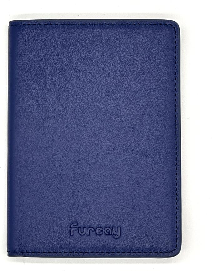Slim Nappa Leather RFID Blocking Passport Cover (Blue/Red) | Genuine Leather Passport Holder for Men and Women