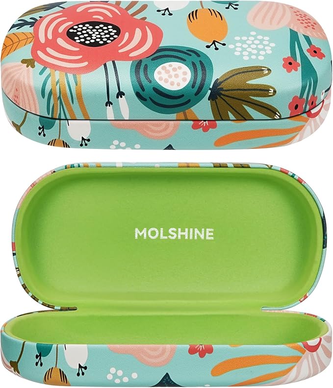 molshine Hard Shell Sunglasses Case,Classic Large Glasses Case for Women Men,Sunglass Eyeglasses