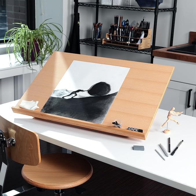 SoHo Urban Artist Extra Large 19.75" x 29.5" - 3 Pack - Adjustable Portable Drawing Board Stand Easel, 5 Positions, Natural Beechwood Finish