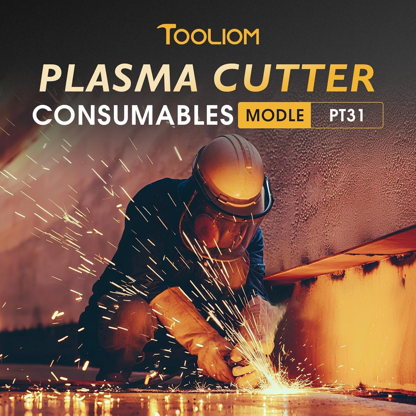 TOOLIOM 60Pcs Plasma Cutter Torch Consumables PT31 Accessories Electrode Tips Nozzles Cups Kit Fit CUT40 CUT50 with Plasma Cutting Torch PT31 LG40