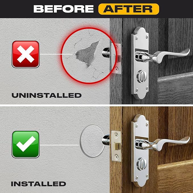 Clear Door Stoppers - Large 3.15" (4 Pack) - Door Stoppers for Wall with Strong Back Adhesive - Quiet and Shock Absorbent Silicone Wall Protectors from Door Knobs - Protects Every Surface