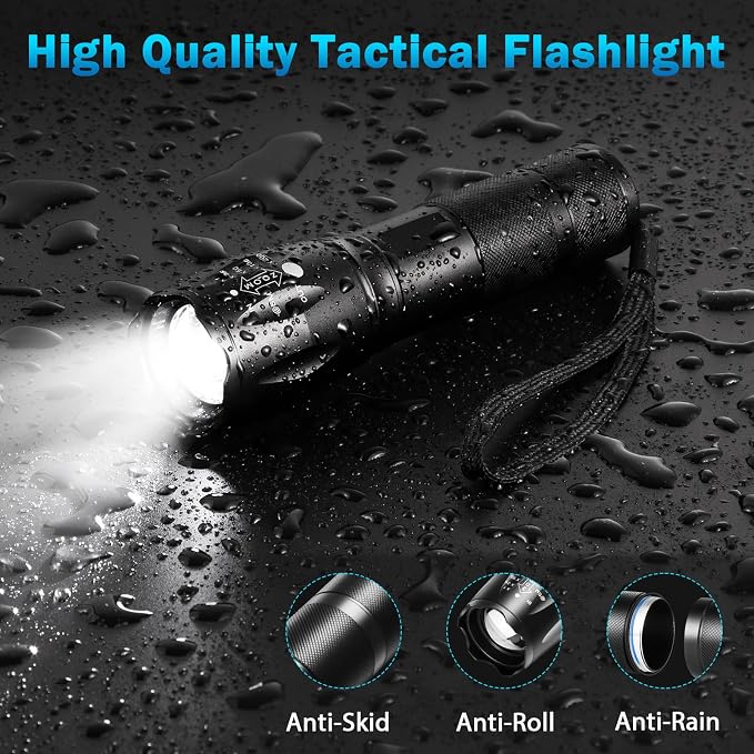6Pack LED Flashlights High Lumens, 5Mode Tactical Flashlight for Home, Small Flashlights Powerful, Pocket Flashlight Battery Powered, Adjustable Torch Light, Mini Flash Light for Emergencies Camping