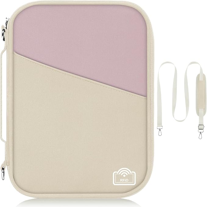 Family Passport Holder for Travel with RFID Blocking, Traveling Essentials Organizer Pouch Bag, Light Passport Wallet for Travel Must Haves Accessories for Women Men