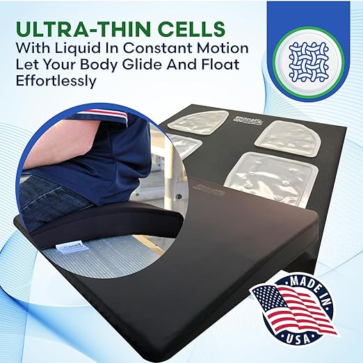 ERGO21 LiquiCell Sports Cushion - 2 Inch Thick Seat Pad for Tailbone, Hip & Lower Back Pain Relief - Ergonomic Comfort for Car, Office, Stadium & Wheelchairs- Better Than Gel, Foam or Air