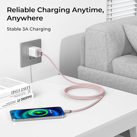 Basesailor USB Type C Charger Cable 10FT 2Pack,Charging Cord for Kindle Fire HD 7 2022 12th,10 9th 2019,8 10th 2020,Paperwhite 11th 2021 Generation,Samsung Galaxy A03s,A51,A52,A53,iPhone 17 16 16e