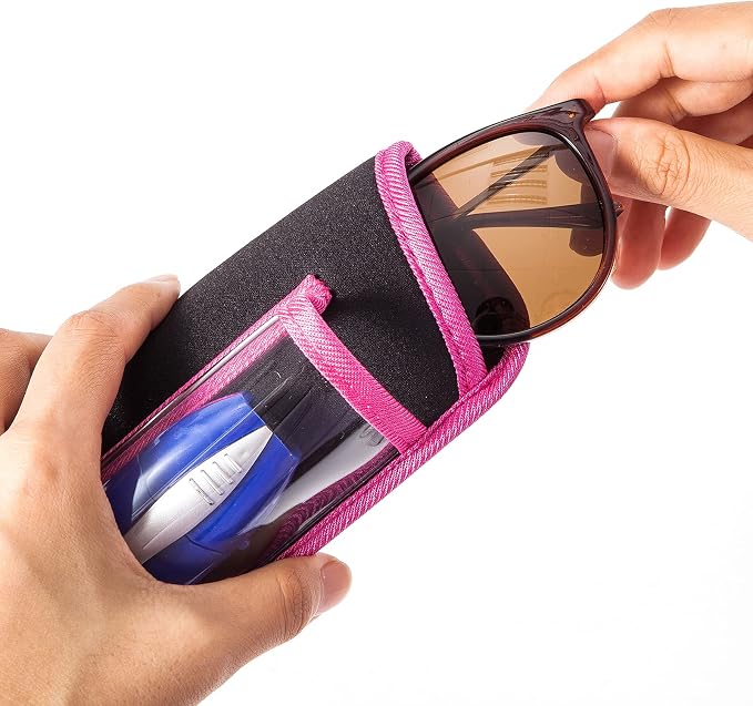 TRIUMPH VISION Reading Glasses Pouch Eyeglass Sleeve Soft Case Slim 3 Pack | Alternative to Bulky Case Lightweight，Neoprene Lined Padded Protect Optical lens Slip in, Cute Pattern Portable for Daily Use