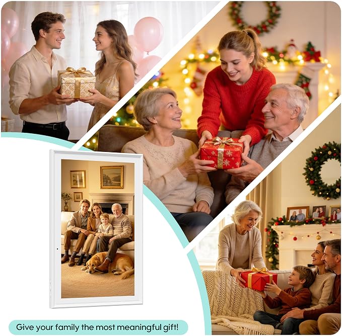 15.6" Smart Digital Calendar, No Subscription WiFi Touch 1080P Photo Frame | No subscription fees, cross-platform WiFi sync iCloud, Google & Outlook, all-in-one FHD touch family organizer photo frame