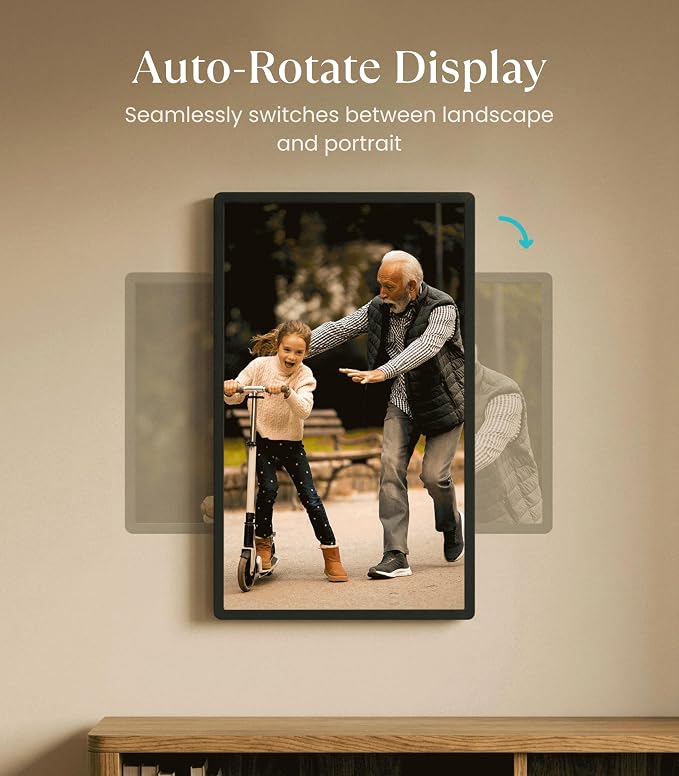 Cozyla Frame: 32" WiFi Digital Picture Frame with Large Display – No Subscription & Unlimited Storage, Support Long Video, Electronic Photo Frame for Gift, Share via Google Photos, App, Email, Web