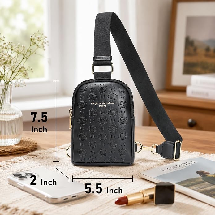 Lightweight Small Crossbody Sling Bag for Women | Mini Travel Purse,Multi-pocket with Card Slots,Durable Vegan Leather,Everyday Carry