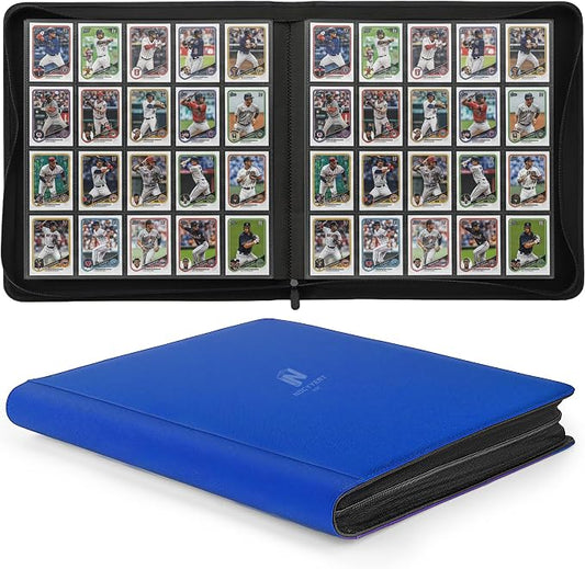 1280+ Cards 20 Pocket Card Binder Collector Card Album Trading Card Binder Ringless Trading Card Album Side Loading Compatible with TCG, Game & Sports Cards (Blue)