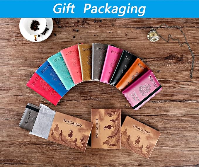 Passport Holder, Travel Essentials, Passport Cover, RFID Travel Wallet | Passport Wallet, Travel Accessories, RFID Blocking, Synthetic Leather Card Case, International Must Haves, For Women Men