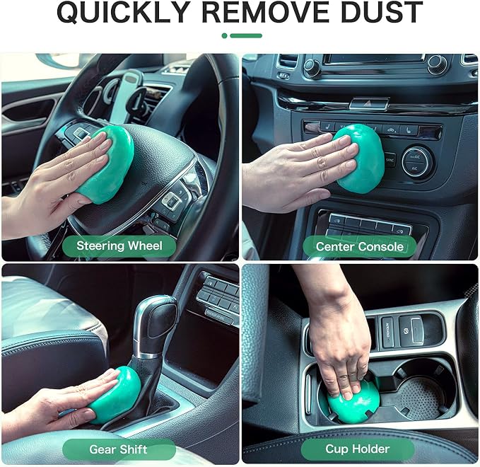 TICARVE 2Pack Cleaning Gel for Car Detailing Vent Cleaner Cleaning Putty Gel Auto Detail Tools Car Interior Cleaner Cleaning Mud for Cars and Keyboard Cleaner Cleaning Slime Green (320g/11.2oz) | Car Interior Cleaner Auto Detail Tools Cleaning Mud For ...