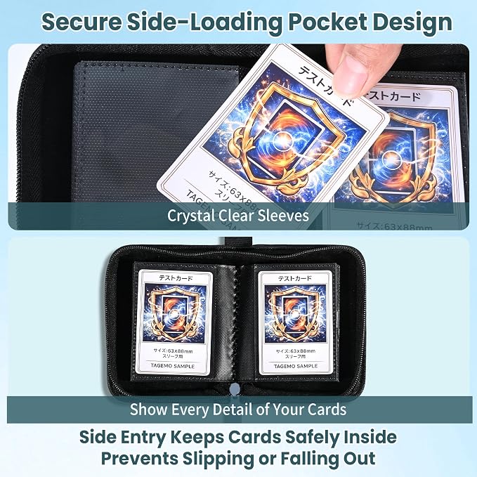 Mini Trading Card Binder Album, 1 Pocket Card Binder with 20 Double-Sided Pages 40 Pockets, Side Loading Small Card Binder for Trading Cards, Single Card Holder Book for Collectors and Kids