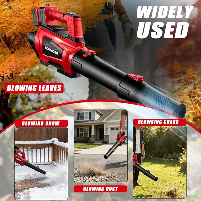Cordless Leaf Blower Compatible with Milwaukee M18 Battery(No Battery) - 250MPH| 750CFM | 6 Speed Brushless Turbo Powerful Electric Leaf Blowers for Lawn Care, Patio, Blowing Leaves