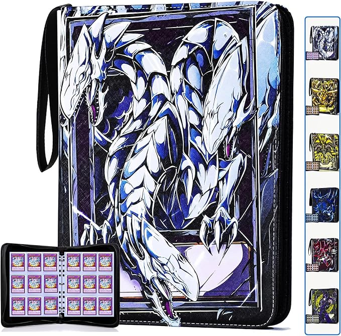 Trading Card binder for Y-G-O Cards- 990 Pockets Card Album with Sleeves Compatible with TCG Cards, TCG Cards Or Other Standard Size Cards Holder-Dragon