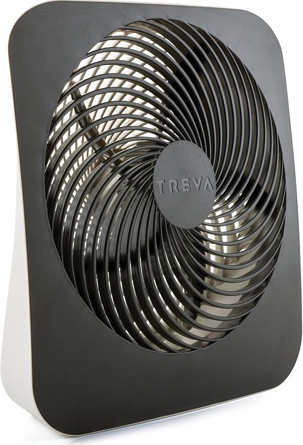 Treva 10 in Portable Desk Fan Battery or AC 2-Speed with USB Port