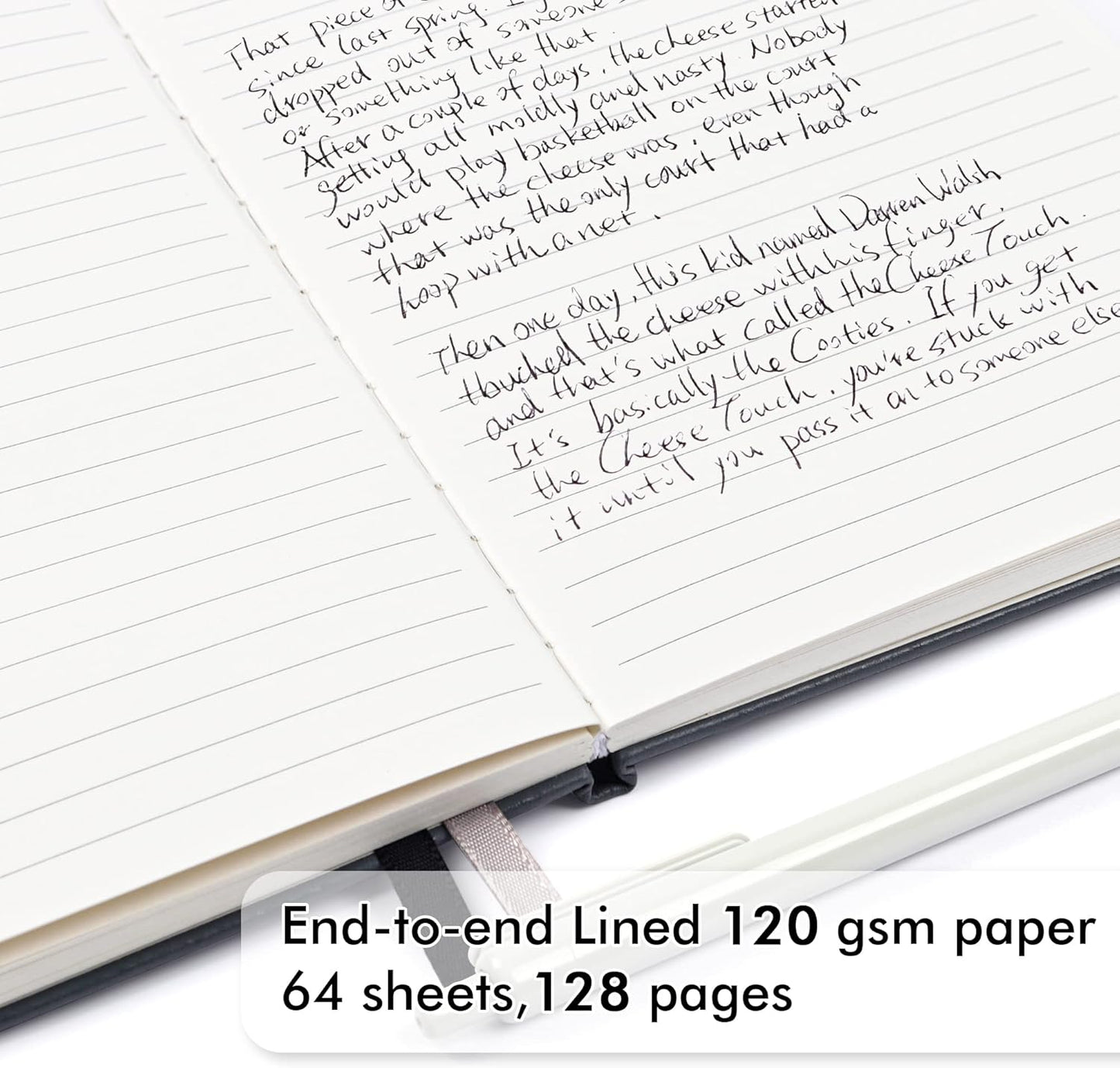 feela 8 Pack Journal Notebook Bulk for School, Hardcover Business Notebooks Classic Ruled Lined Journals with Pen Holder for Work Note Taking, with 8 Black Pens, 120 GSM, 5.1”x8.3”, A5, Gray