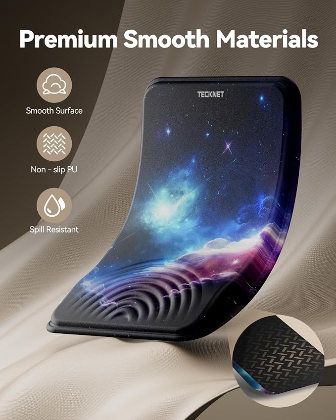 TECKNET Ergonomic Mouse Pad with Wrist Rest, Comfortable Relieves Pain | Built-in Memory Foam and Ergonomic Slope Design Relieves Carpal Tunnel Syndrome Pain, Mousepad for Office Gaming