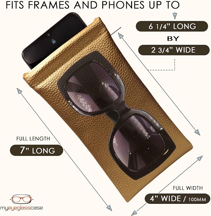 Soft Sunglasses case | Large Glasses Case Holder - Eyeglass Pouch Squeeze Top | Glasses pouch Lightweight Extra Layers