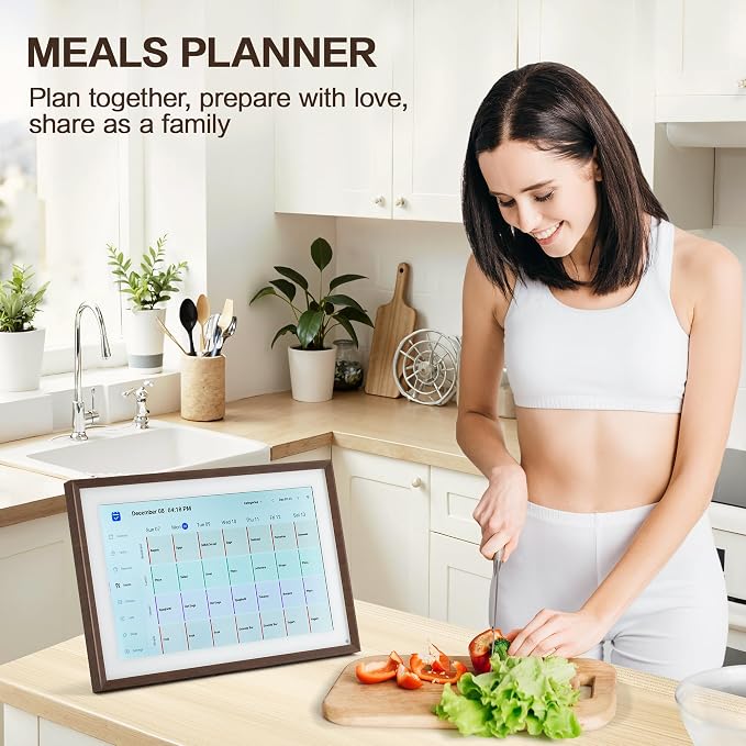 10.1 Inch Digital Calendar, Smart Electronic Calendar with HD Touch Screen - Digital Family Planner with Chore Chart, Meal Planner & Photo Frame, Multi-Calendar Sync