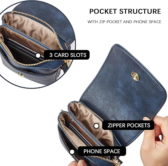 BOSTANTEN Small Crossbody Bag for Women Designer Cell Phone Purse | Vegan Leather, Multiple Pockets, Card Slots, Compact Size for Phone, Cards and Keys, Daily Travel Shopping Use