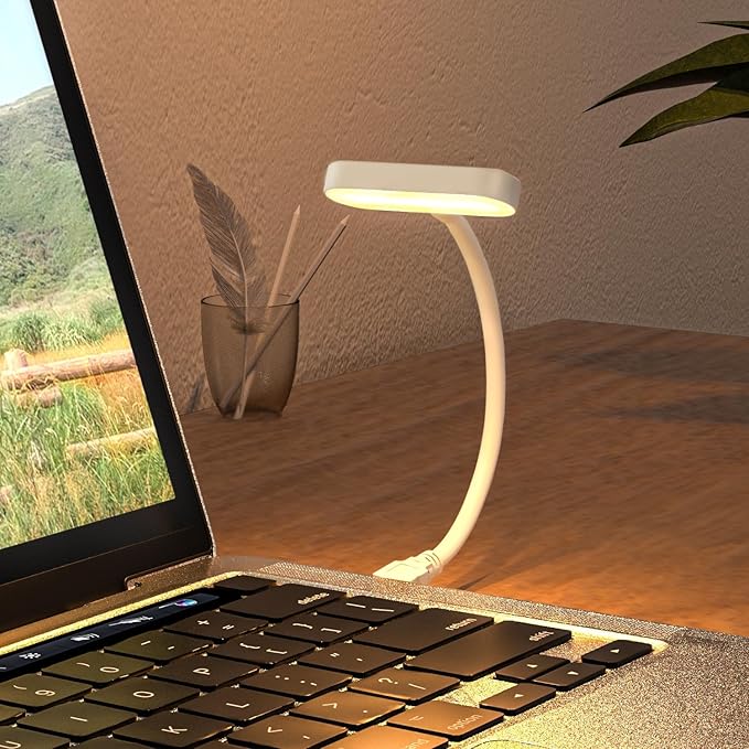 Ellasay Wall Mounted Reading Light: Dimmable LED Night Lights with Timer & Memory - Adjustable Gooseneck USB Powered - Easy Install for Kids Bedroom/Dorm Room/RV 2 Pack (White)
