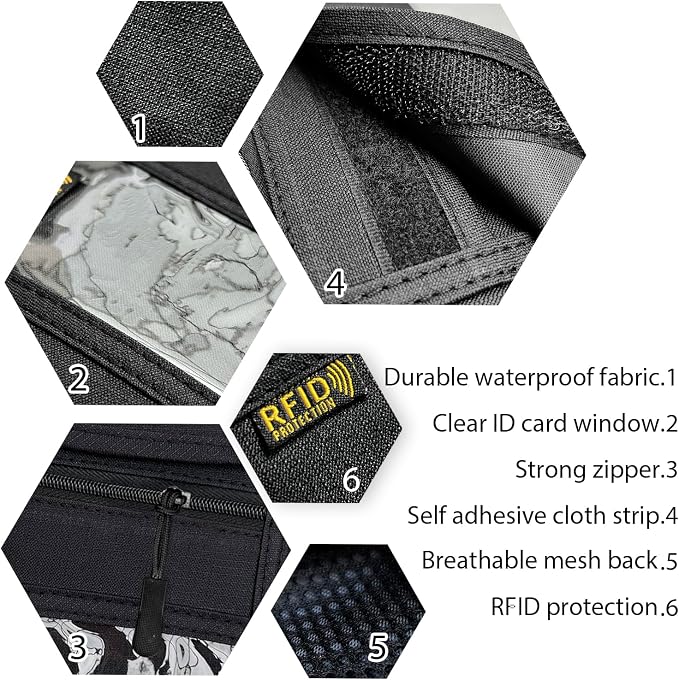 RFID Blocking Travel Neck Wallet Pouch and Passport Holder, Travel Neck Pouch Passport Holder for Women & Men - Black