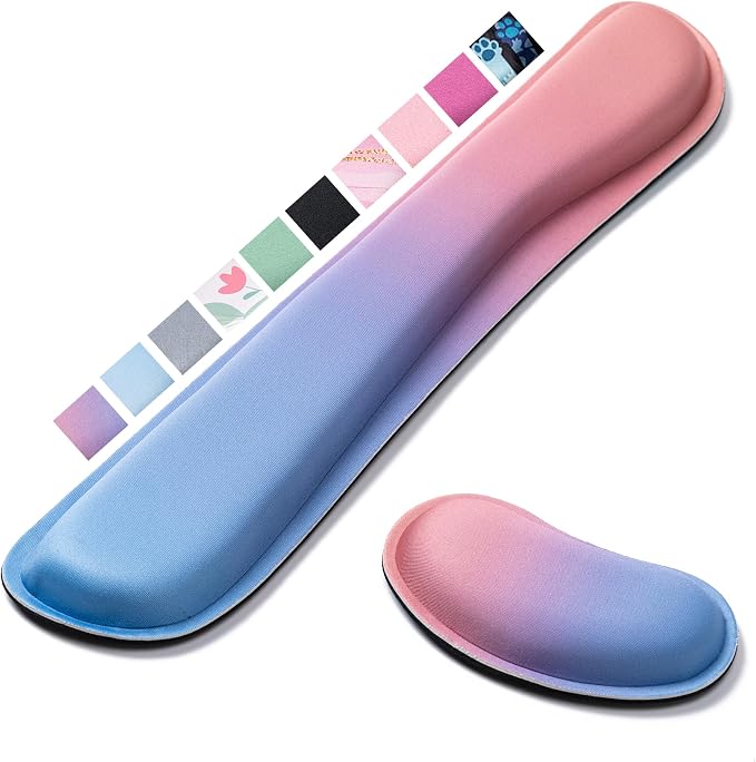 Hoewina Keyboard Wrist Rest,Ergonomic Wrist Support for Keyboard,Gradient | Computer Wrist Rest,Superfine Fabric and Gel Memory Foam Wrist Pad,Easy Typing&Pain Relief,Suitable for Office,Family