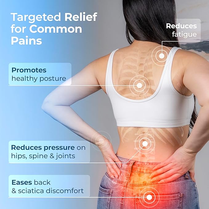 LuminaRest® Gel Seat Cushion for Long Sitting | Premium CertiPUR-US® Certified Memory Foam | Ergonomic Office Chair Cushion for Tailbone & Coccyx Pain Relief, Sciatica & Back Support (Gray)