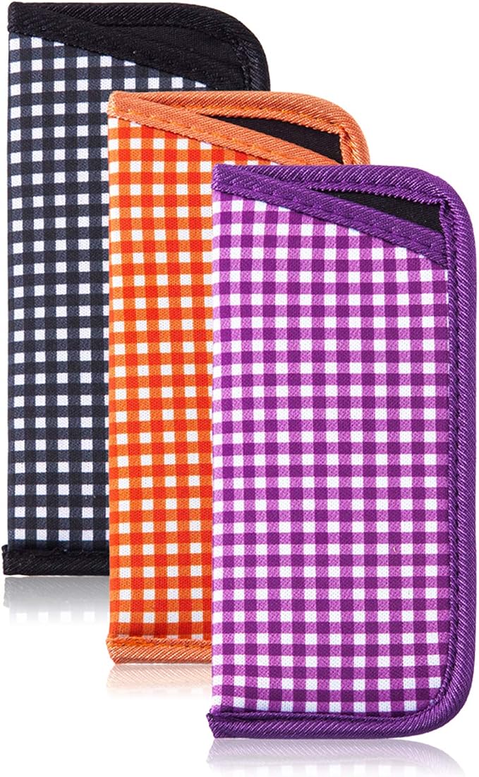 TRIUMPH VISION Reading Glasses Pouch Eyeglass Sleeve Soft Case Slim 3 Pack | Alternative to Bulky Case Lightweight，Neoprene Lined Padded Protect Optical lens Slip in, Cute Pattern Portable for Daily Use