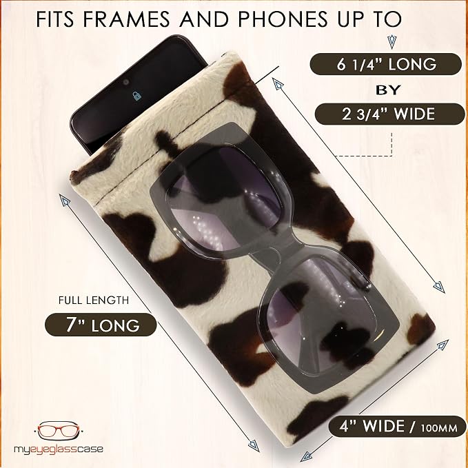 Soft Sunglasses case | Large Glasses Case Holder - Eyeglass Pouch Squeeze Top | Glasses pouch Lightweight Extra Layers