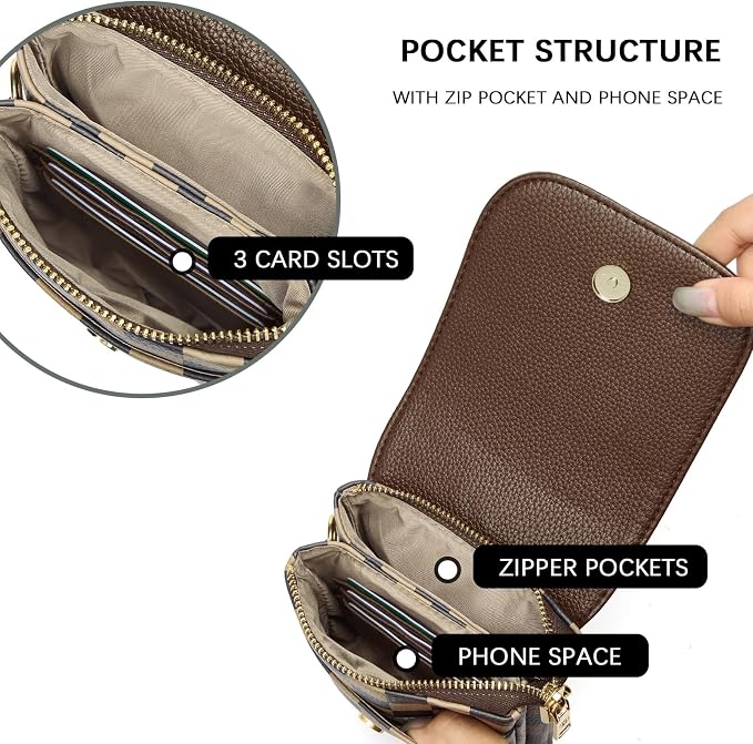 BOSTANTEN Small Crossbody Bag for Women Designer Cell Phone Purse | Vegan Leather, Multiple Pockets, Card Slots, Compact Size for Phone, Cards and Keys, Daily Travel Shopping Use