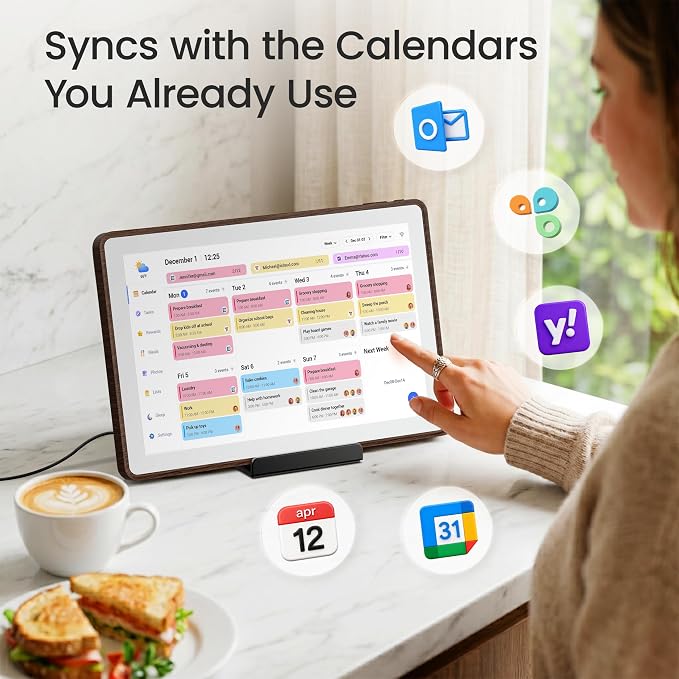 Dragon Touch 10.1 inch Digital Calendar Chore Chart – Digital Picture Frame, Smart Family Planner, Hearth Display Desk Digital Calendar Best Gift for Women, Mom,Christmas, Wedding