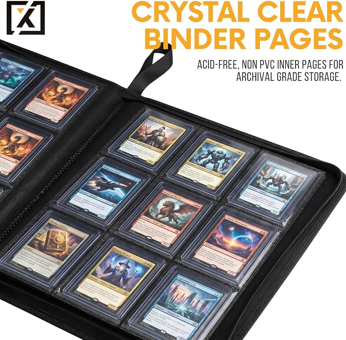 X PRO Top Load Card Binder - Compatible with Top-loading Card Cases - Fits 252 | 20 Premium Loaders Included | 9-Pocket Ringless Double-Sided Pages | Storage for TCG & Sports Cards (Frost White)