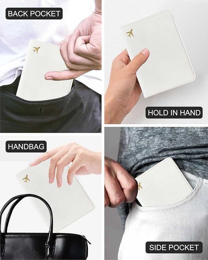 Passport Holder for Travel, RFID Blocking Waterproof PU Leather Travel Passport Cover Case Wallet