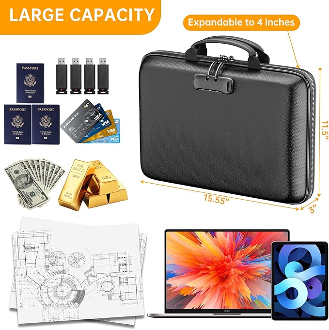 DocSafe Fireproof Document Box Set with Lock and Wheel