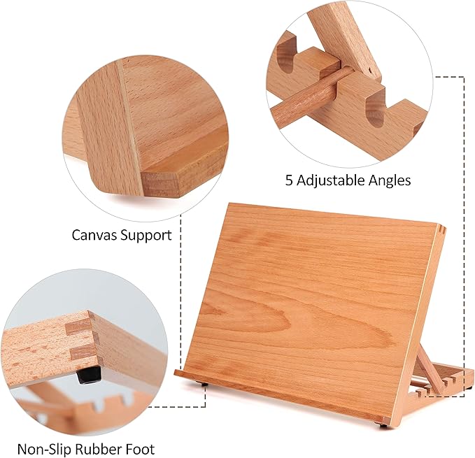 5 Position Wood Drafting Table Easel Drawing&Sketching Board | 16 1/2 Inches by 12 1/8 Inches