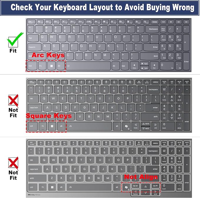 Keyboard Cover for Lenovo Ideapad Flex 5 5i 15.6" 16", IdeaPad Slim 5 5i 15" 16", Lenovo Yoga 7 7i 15.6 16, Yoga Slim 7/IdeaPad Slim 7 15.6, Ideapad 3/Ideapad 5 15.6 17.3, IdeaPad 3i 15 -GPurple
