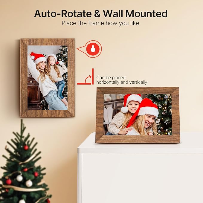 Uhale 2 Pack Digital Photo Frame 16GB Storage 10.1 Inch WiFi Electronic Picture Frame Desktop IPS Touch Screen HD Display SD Card Slot Auto-Rotate Slideshow Share Videos Photos Send Wishes Remotely
