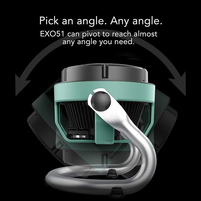 Vornado EXO51 Small Heavy Duty Air Circulator, 3-Speed High Velocity Shop Fan, Dustproof and Water-Resistant, Powerful Motor, Industrial High Impact Case, Whole Room Air Circulator, Green