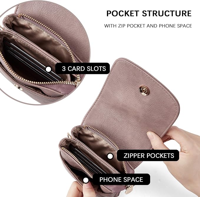 BOSTANTEN Small Crossbody Bag for Women Designer Cell Phone Purse | Vegan Leather, Multiple Pockets, Card Slots, Compact Size for Phone, Cards and Keys, Daily Travel Shopping Use