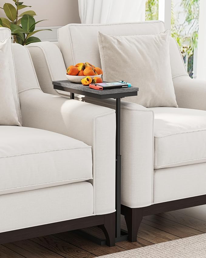 TUTOTAK End Table, Side Table, Tall Couch Table, Sofa Table, Set of 2 | for living Room, Bedroom, Grey TB01BY0832