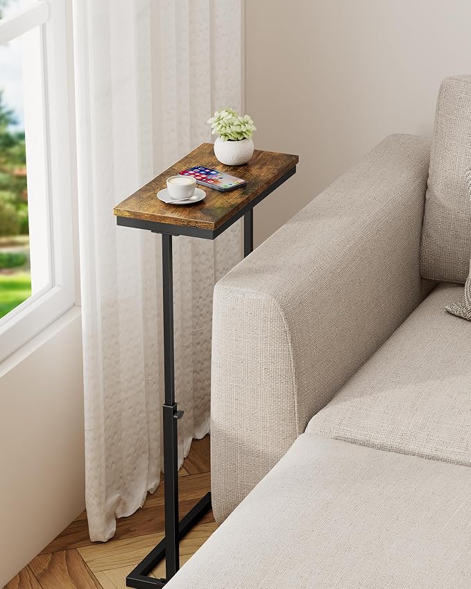 TUTOTAK End Table, Side Table, Tall Couch Table, Sofa Table, Set of 2 | for living Room, Bedroom, Brown TB01BB0832