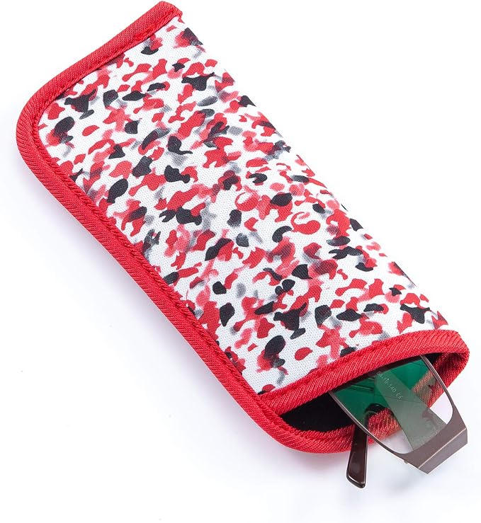 TRIUMPH VISION Reading Glasses Pouch Eyeglass Sleeve Soft Case Slim 3 Pack | Alternative to Bulky Case Lightweight，Neoprene Lined Padded Protect Optical lens Slip in, Cute Pattern Portable for Daily Use