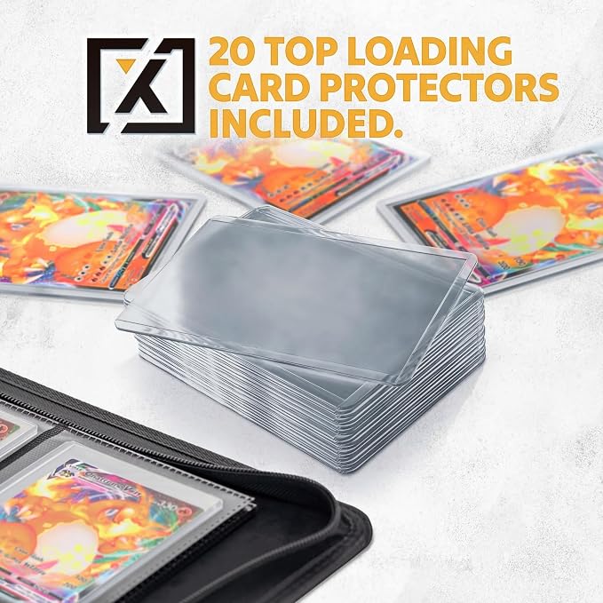 X PRO Top Load Card Binder - Compatible with Top-loading Card Cases - Fits 252 | 20 Premium Loaders Included | 9-Pocket Ringless Double-Sided Pages | Storage for TCG & Sports Cards (Frost White)