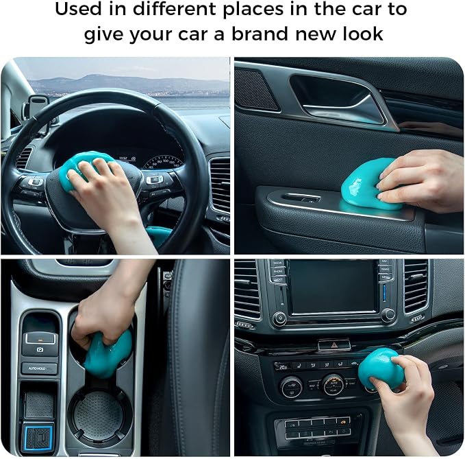 ColorCoral Car Cleaning Gel Universal Gel for Car Vent Cleaner Cleaning Putty Auto Detailing Car Interior Dust Cleaning Kit for Auto Seat, Christmas Stocking Stuffers for Adults Men Women Kid 160g | Blue Car putty for cleaning Interior Auto Seat Car Ve...